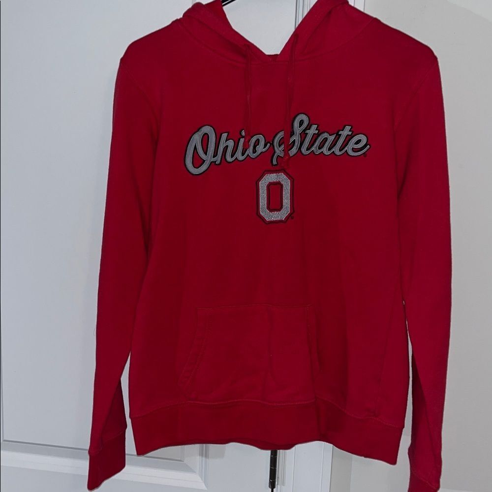 Women’s Sewn Red Ohio State Buckeyes Fleece Hooded Hoodie Sweatshirt Jacket ‘